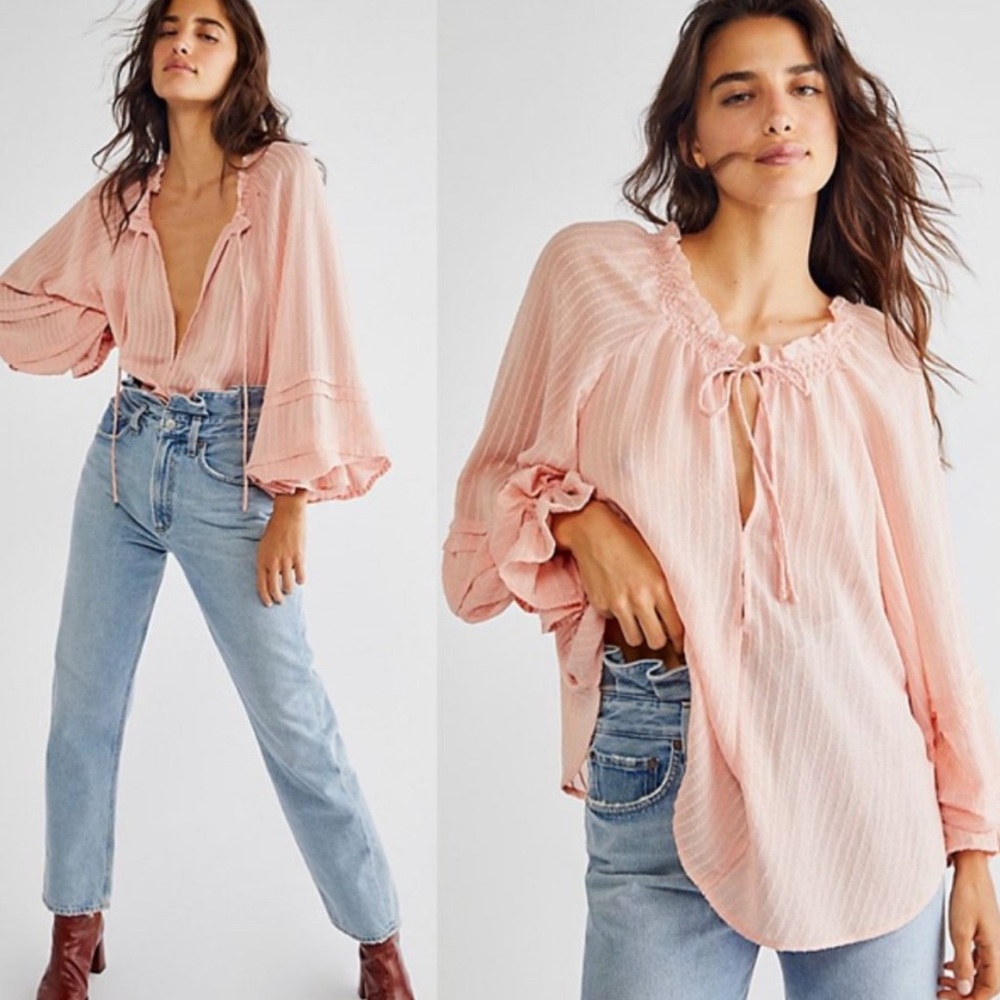 Free People Out of Town‎ Front Tie Blouse